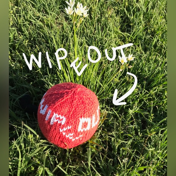 Handmade Knit Wipeout Inspired Ballsy Character Plush Decor TV Show OOAK - Picture 3 of 11